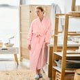thumbnail image 7 of Catalonia Fleece Robe For Women with Side Pockets ,Lightweight Plush Warm Bathrobe, Fluffy Fuzzy Waffle Long Robes,Shower Spa Homewear , XL , Pink, 7 of 7