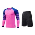 thumbnail image 2 of Kids Goalkeeper Uniform, Multicolor Long Sleeve Football Training Set, Soccer Goalie Jersey & Pants For Boys & Girls Hot Pink 7-8 Years, 2 of 6