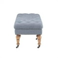 thumbnail image 4 of Linon Isabelle 50" Banc Rembourré en Bois en Bleu, 4 of 7