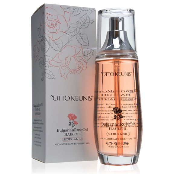 Otto Keunis Bulgarian Rose Oil for Haircare Aromatherapy Essential Oil- 3.38 Fl.oz.
