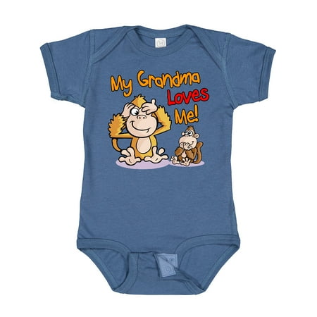 

Inktastic My Grandma Loves Me Monkey Gift Baby Boy or Baby Girl Bodysuit