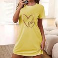 thumbnail image 2 of biudgviw Valentines Day Sleep Shirts for Women Short Sleeve Nightgown Casual Heart Print Crewneck Pajama Dress Soft Sleepwear S-XXL, 2 of 4