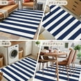 thumbnail image 6 of Navy Blue Striped 2.7x5 Area Rugs, Farmhouse Modern Blue Stripes Non-Skid Rubber Backing Large Rectangle Rugs - Living Room Bedroom Home Office, Indoor Floor Mat Carpets Washable Rug, 6 of 9