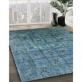 thumbnail image 3 of Ahgly Company Machine Washable Indoor Rectangle Industrial Modern Greenish Blue Green Area Rugs, 8' x 10', 3 of 7