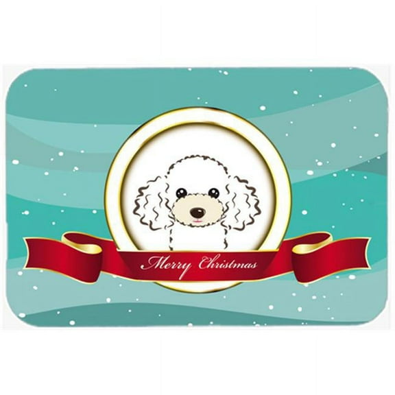 Carolines Treasures  White Poodle Merry Christmas Mouse Pad- Hot Pad & Trivet