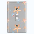 thumbnail image 1 of Metal Light Switch Wall Plate Outlet Cover (Colorful Flower Vintage Gray - Single Toggle), 1 of 2