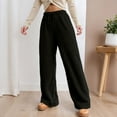 thumbnail image 5 of Hifoo Women Winter Fuzzy Pants Elastic Waist Straight Leg Long Pants Casual Sweatpants Trousers Solid Color Joggers Daily Slacks Cozy, 5 of 7