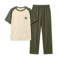 thumbnail image 4 of Amidoa Toddler Girls 2 Piece Outfits Summer Clothes T Shirt Cute Solid Color Ruffle Sleeve Short Sleeves Casual Pants Kids Clothing Sets Army Green Size 14, 4 of 8