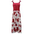 thumbnail image 5 of IROINNID Square Neck Dress For Women Sleeveless Fashion Casual Floral Pleated Sling Irregular Dress Full-Length Prints A-Line Dress, 5 of 9