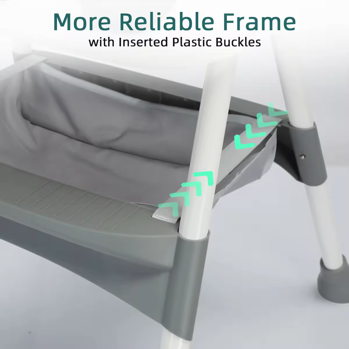 thumbnail image 5 of UBRAVOO Foldable Baby High Chair 6 Months Plus, with Large Antislip Pad & ToyRack, Easy to Clean Feeding,Gray, 5 of 8