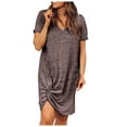 thumbnail image 1 of Ketyyh-chn99 Robes Grande Taille pour Femmes Robe Mini Robe de Soirée Robe à Manches Longues Robe Longue Confortable Café,2TG, 1 of 3