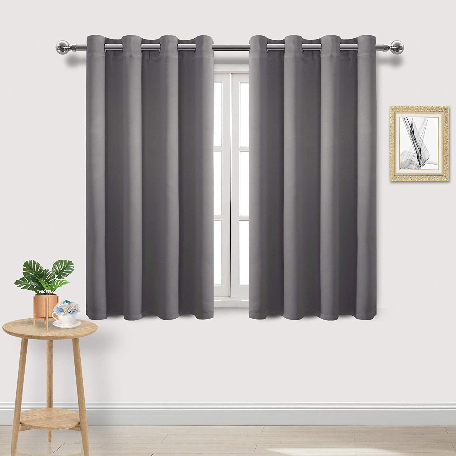 Bedroom Grommet Window Curtain Panel 42, Light Grey Curtains Bedroom