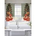 thumbnail image 4 of Green Christmas Sheer Curtains 45 Inch Length 2 Panels Set, Xmas Elk Tree Snowflake Voile Window Treatment Rod Pocket Small Kitchen Curtains Drapes for Bedroom 52"x45"x2, 4 of 7