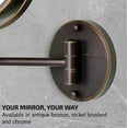 thumbnail image 5 of OVENTE 7" Lighted Makeup Mirror - Adjustable Double Sided Round LED, Wall Mount Magnifying, Antique Bronze MFW70ABZ1X7X, 5 of 7