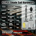 thumbnail image 5 of 92 Pieces Shade Sail Hardware Kit Rust-Proof Shade Hardware Kit for Triangle Rectangle Shade Sail Installation Black, 5 of 5
