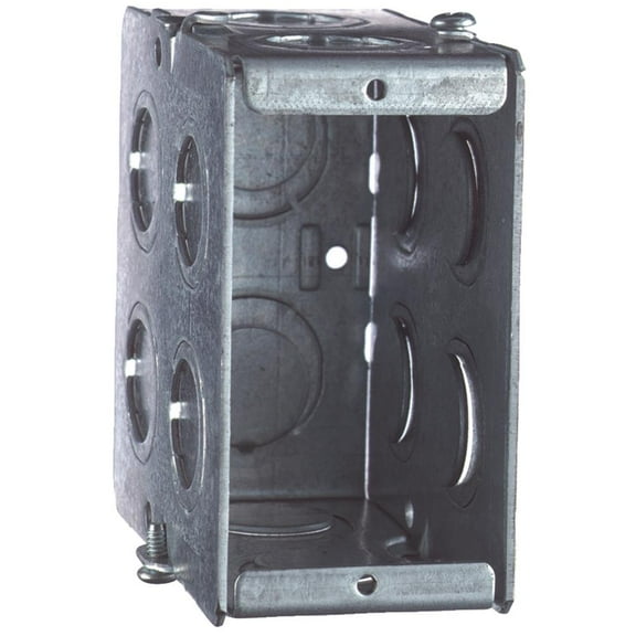 Thomas & Betts Steel Masonry Box GW135-G - Single Gang Screw-On - 1 Pack, Silver