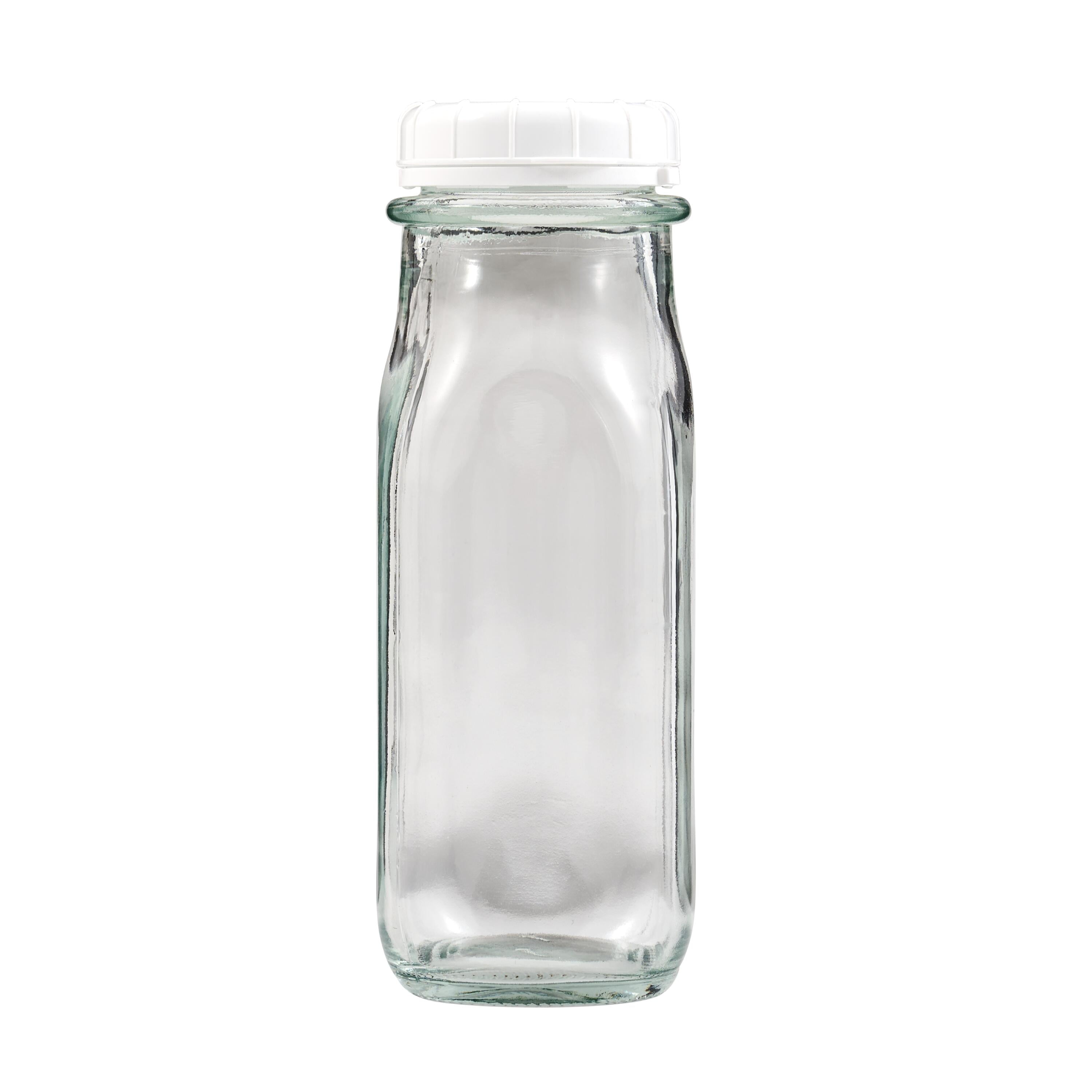 (3 pack) Plaid Surfaces Glass Milk Bottle, 9.46 oz Clear Customizable Bottle for DIY Arts and Crafts Projects