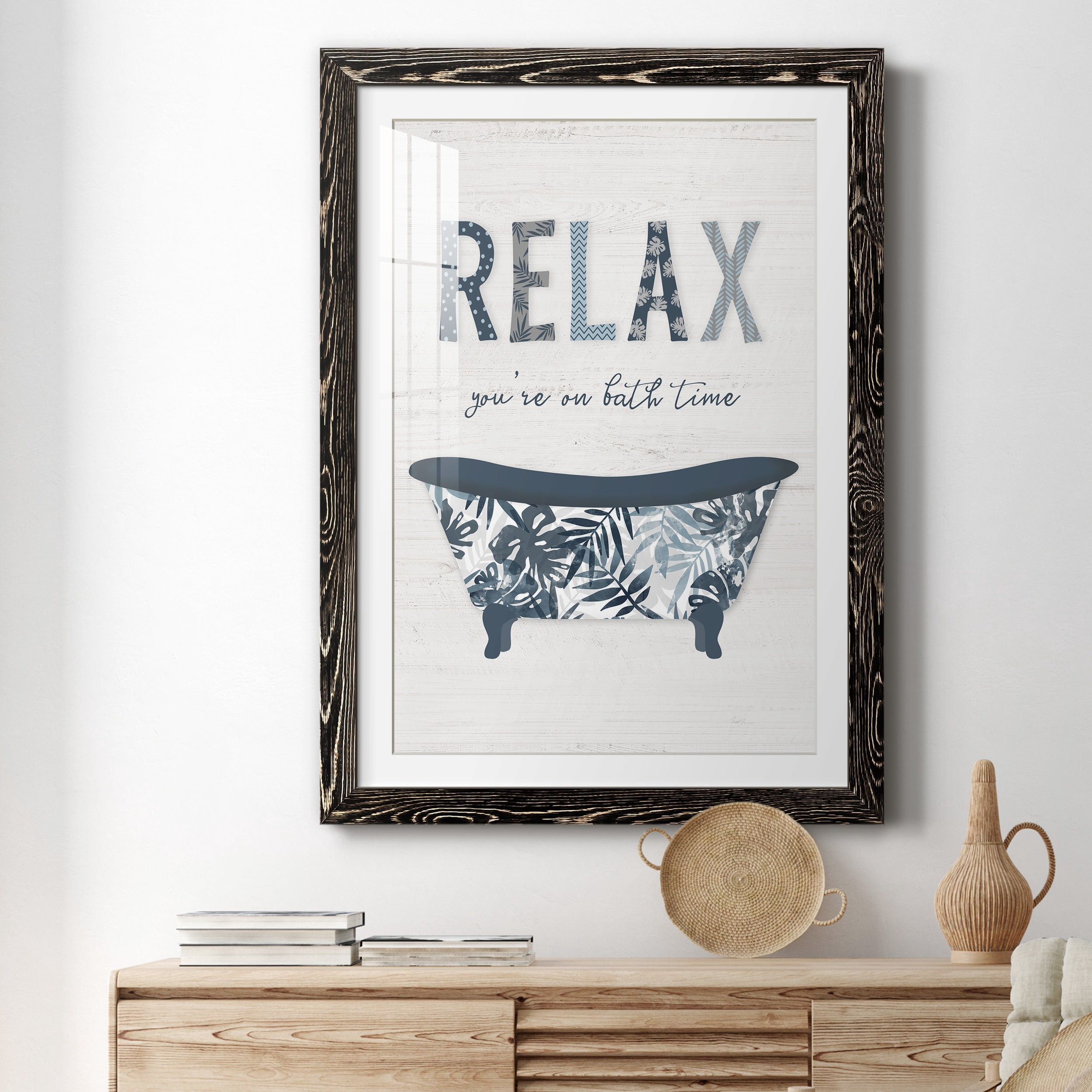 Palm Bath I - Premium Framed Print - Distressed Barnwood Frame - Ready to Hang