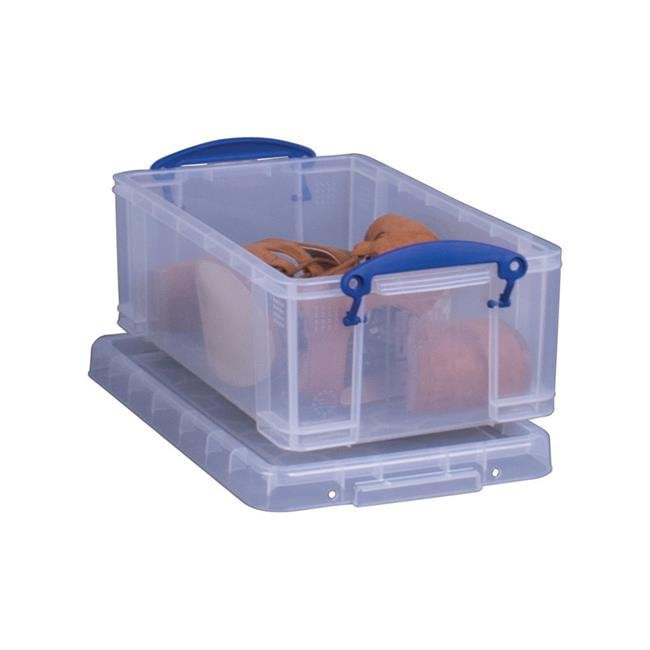24L REALLY USEFUL BOX STORAGE CLEAR PLASTIC WITH LID COMES AS SET OF 5 