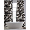 thumbnail image 6 of Black White Floral Semi Sheer Curtains 96 Inch Length 2 Panels Set, Farmhouse Vintage Botanical Leaves Sheer Kitchen Curtain Privacy Voile Window Curtain for Living Room Bedroom Rod Pocket Drapes, 6 of 7