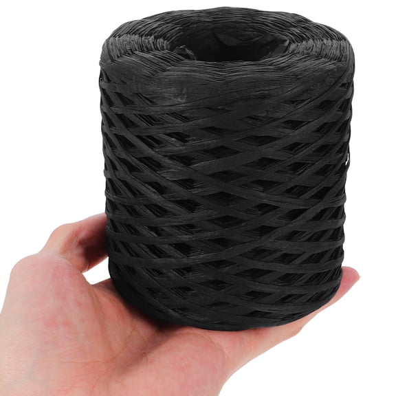 Raindrops Craft Black Raffia Ribbon for Weaving and Projects, 1 Roll - and Versatile Crafting Material