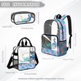 thumbnail image 4 of ZUXONGSY Peacock Print 17" Transparent Backpack for Elementary Middle School – Heavy Duty Clear Bookbag Set with Lunch Box and Pencil Case, 3Pcs See Through Backpack for Boys and Girls, 4 of 5