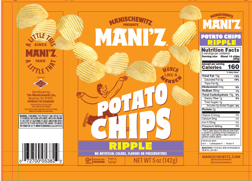 Manischewitz Potato Chips Ripple Salted KFP 142g