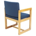 thumbnail image 2 of Regency Belcino Sled Base Side Guest Chair with Arms in Medium Oak and Blue, 2 of 2
