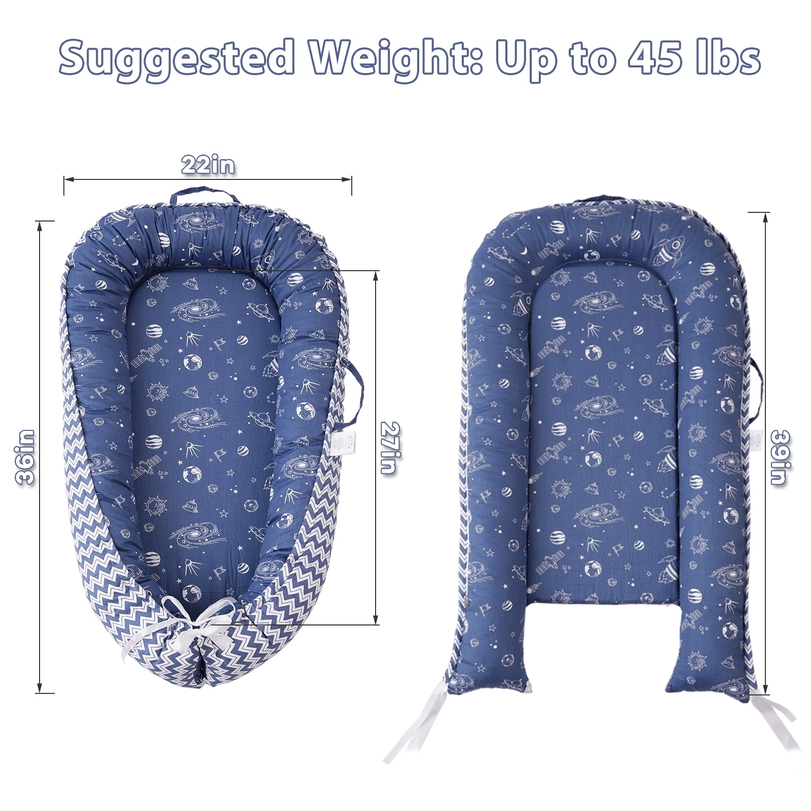 Dog Bed and Cat Bed - 100% Cotton with Foam Pet Bed for Small and Large Dogs-Blue