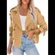 thumbnail image 3 of Chaqueta Gabardina Informal Holgada de Larga con Doble Botonadura y Solapa con Muescas para Mujer, con Bolsillos. Caqui XL, 3 of 8