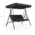 thumbnail image 7 of Best Choice Products 2-Person Outdoor Large Convertible Canopy Swing Glider Lounge Chair w/ Removable Cushions - Black, 7 of 7
