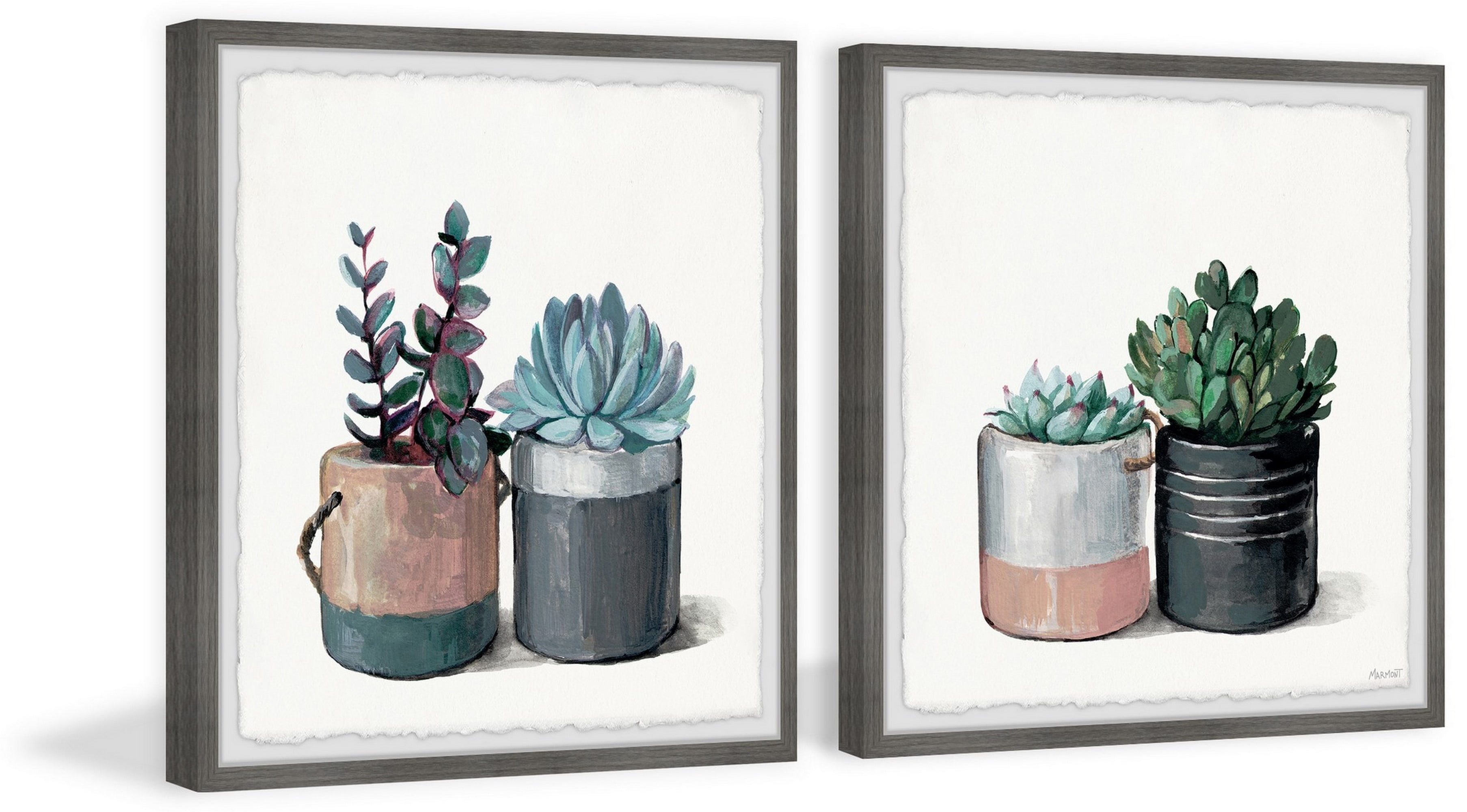 Marmont Hill Succulent Planters Diptych