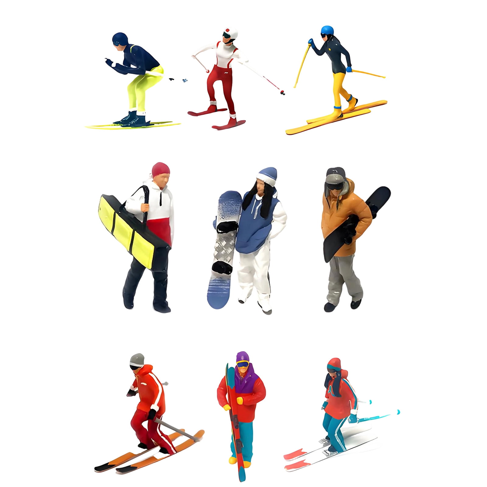 Realistic Skiing People Figure Model for Architectural Displays Dioramas Props 1:64 Scale Hand Painted Miniature Figure