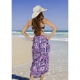 thumbnail image 4 of HAPPY BAY Women's Vacation Summer Wraps Party Bikinis Cover ups Swimwear Skirt Beachwear Pareos Sarong Coverups Beach Pareo One Size Violet, Tropical Collage, 4 of 5