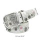 thumbnail image 3 of Summer Waist Belt with Alloy Flower Rivet Decor for Woman Men Rivet Adjustable Pin Buckle Waist Strap for Jeans Dress silver white, 3 of 4