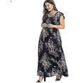 thumbnail image 1 of Womens Boho Vintage Print Split Long Maxi Dress, 1 of 4