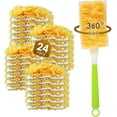 thumbnail image 1 of 24 Count Feather Duster Refills for Swiffer Dusters Handle, 360 Degree Multi-Surface Duster Refill Kit with 1 Extra Handle, Disposable Dust Removal Brush Heads for Electronics Furniture, Car Interior, 1 of 7