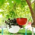 thumbnail image 2 of Djiypn Hanging Baskets for Plants, Hanging Flower Pot with Liner, Round Plants Holder with Hanger Hook Chain Outdoor Porch Patio Deck Balcony Decor, Coffee, 6.5inch, 2 of 6