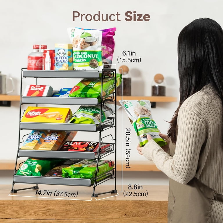 Corner Bread Bin Ghshanog 4 Tier Metal Snack Display Rack - 40x41cm Countertop Organizer For Candy, Fruit, Retail Stores Tiered Display Stand