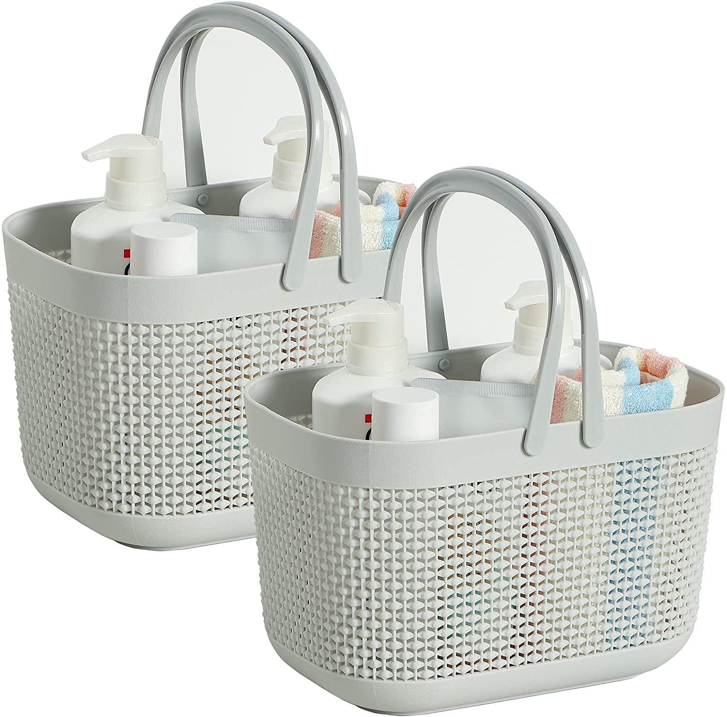 Storage Bin Shower Caddy Organizer Plastic Storage Baskets with Handles 