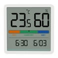 thumbnail image 3 of Wholesale Compact Digital Thermometer Hygrometer with Clock: Home Indoor Use, Kitchen & Refrigerator Friendly, Electronic Measurement, Moon Phase Display, White (Model 5253, 70x70x14mm) – New Design, 3 of 5
