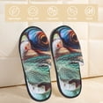 thumbnail image 2 of Fotbe Stylish Sunglasses Iguana Pantuflas Peludas para Mujer con Estampado, Zapatillas de Peluche, Zapatos de Invierno para Casa, Uso Interior y Exterior-Large, 2 of 8