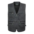 thumbnail image 1 of Chaleco lavado con múltiples bolsillos para hombre, talla grande, para fotografía, pesca, para mediana edad y ancianos, 1 of 3