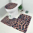 thumbnail image 2 of Leopard Print Pattern Bathroom Rugs Sets 3 Piece,Toilet Cover Set,Absorbent Non Slip Bathroom Mats Sets with U-Shaped Contour Rug Toilet Rug Set, 2 of 5