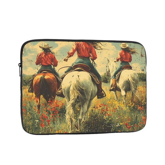 Laptop Case Protect Sleeve Bag Shockproof Protective Notebook Computer Cover 10 inch, Cowgirl Patterns Vintage