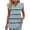 Blue, variant on Women's V Neck Flutter Sleeve Tunics Tops Casual Striped Shirts Pleated Empire Waist Blouse for Loungewear Ladies