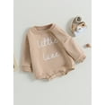 thumbnail image 3 of Bagilaanoe Newborn Baby Girl Boy Romper Sweatshirt Long Sleeve Bodysuit Letter Print Pullover 3M 6M 12M 18M Infant Casual Tee Tops, 3 of 8