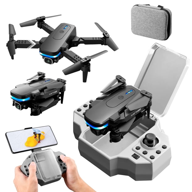 Dron WJSXC con cámara, dron con cámara Daul 4K HD FPV, control remoto, juguetes, regalos para niños y niñas con retención de altitud, modo sin cabeza, ajuste de velocidad de inicio, negro