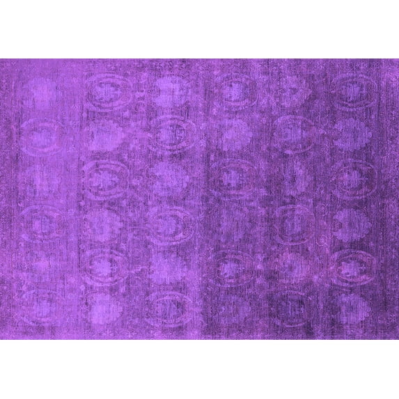 Ahgly Company Indoor Rectangle Oriental Purple Industrial Area Rugs, 4' x 6'