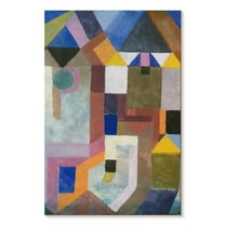 Elephant Stock Colorful Architecture Wall Art - Vertical Canvas Wall Art - Living Room Wall Decor - Abstract Canvas - Purple And Green Decor By Paul Klee - 26" x 39"